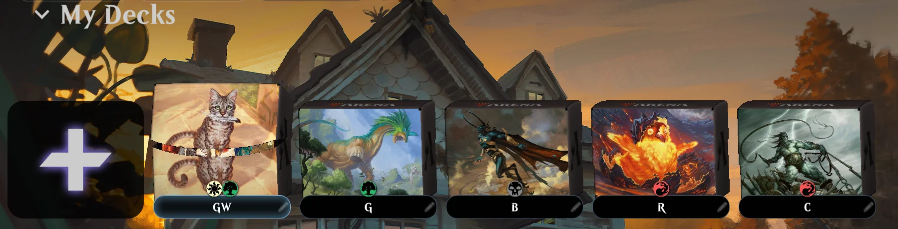 A deck in Magic Arena renamed using the color abbreviation scheme